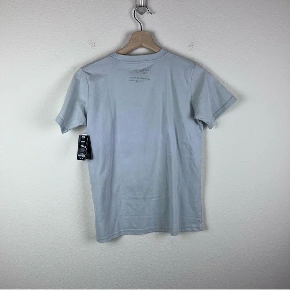 Hard Rock Cafe Shirt Youth Large Cozumel Ships Rudder Pirate Skulls Platinum - Picture 2 of 10